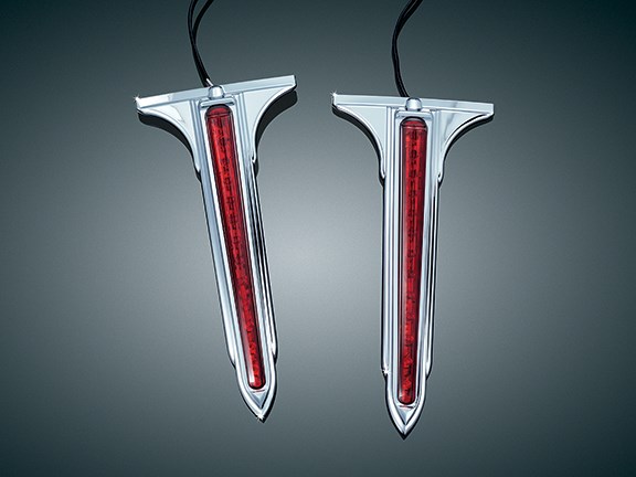 L.E.D. REAR SADDLEBAG ACCENTS, CHR/RED 7262