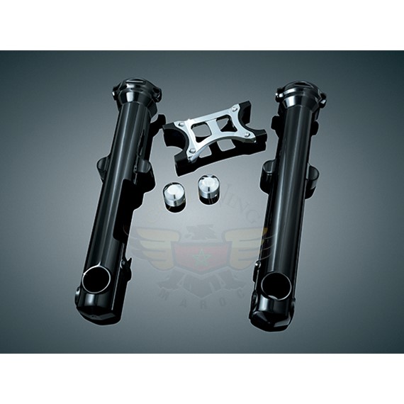 GLOSS BLACK & CHROME FORK SKINS FOR XL 7227